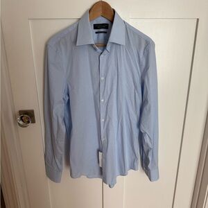 Bloomingdale’s NWT men’s blue dress shirt slim fit stretch 15 32 / 33